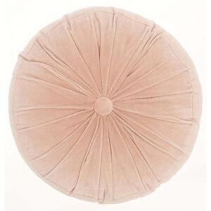 Mina Victory 16" Ruched Velvet Round Throw Pillow Blush